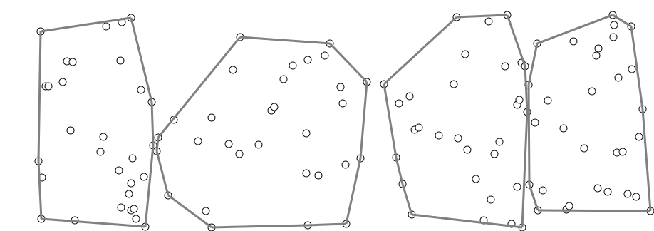 Здесь группы разделены по $x$, но это только для демонстрации